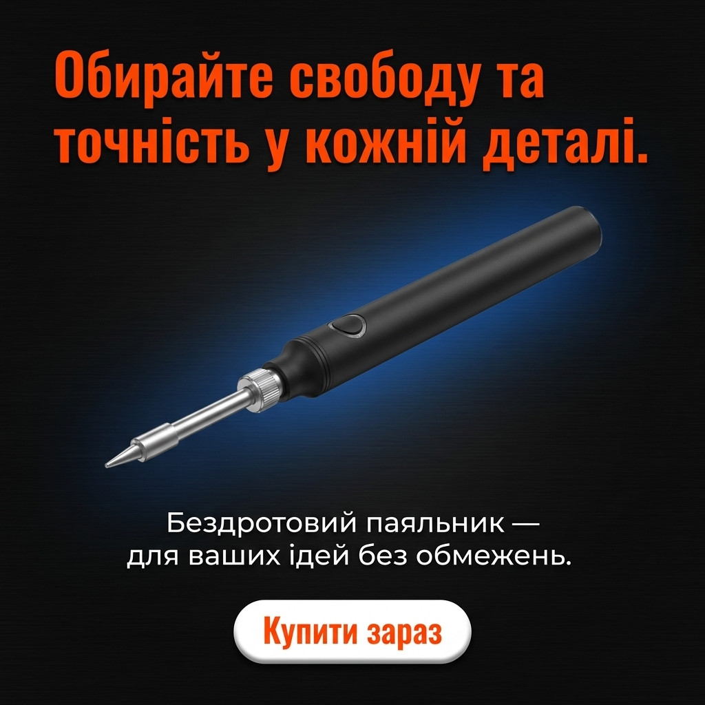 USB паяльник для паяння в дорозі, вигляд згори