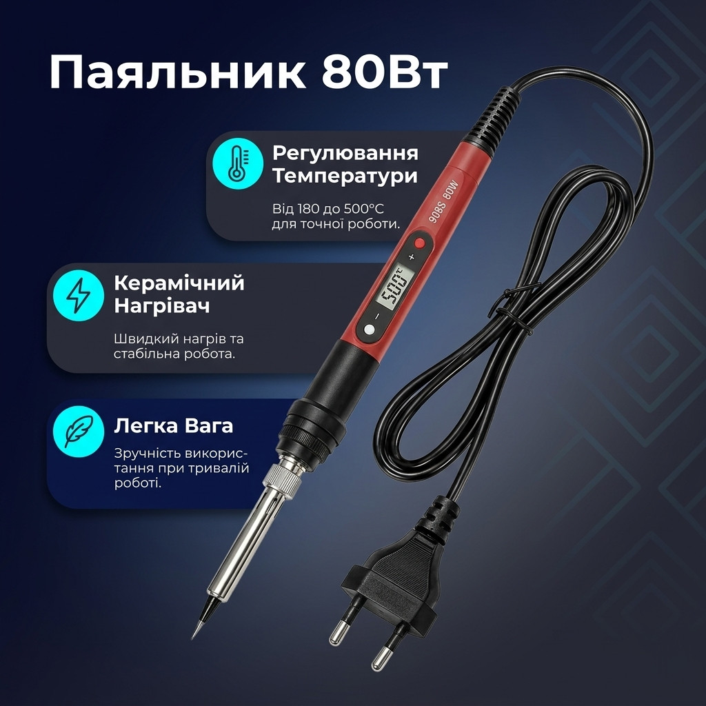 Жало паяльника 908S зблизька: видно наконечник